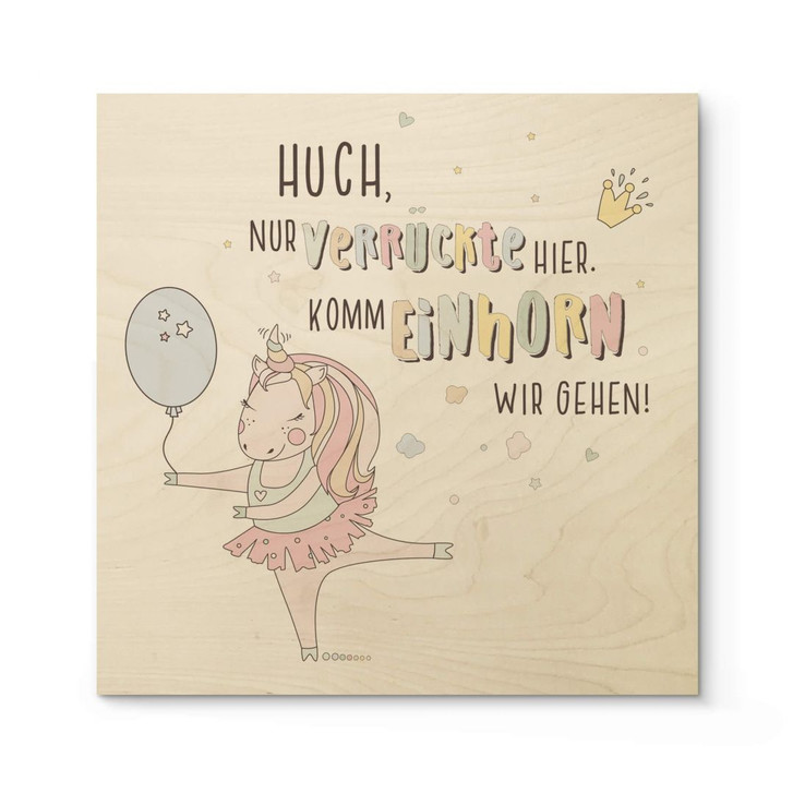 Holzposter Kvilis - Huch, nur Verrückte hier... - Quadratisch - WA306505