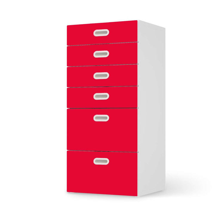 Klebefolie IKEA Stuva / Fritids Kommode - 6 Schubladen - Rot Light - CR110234