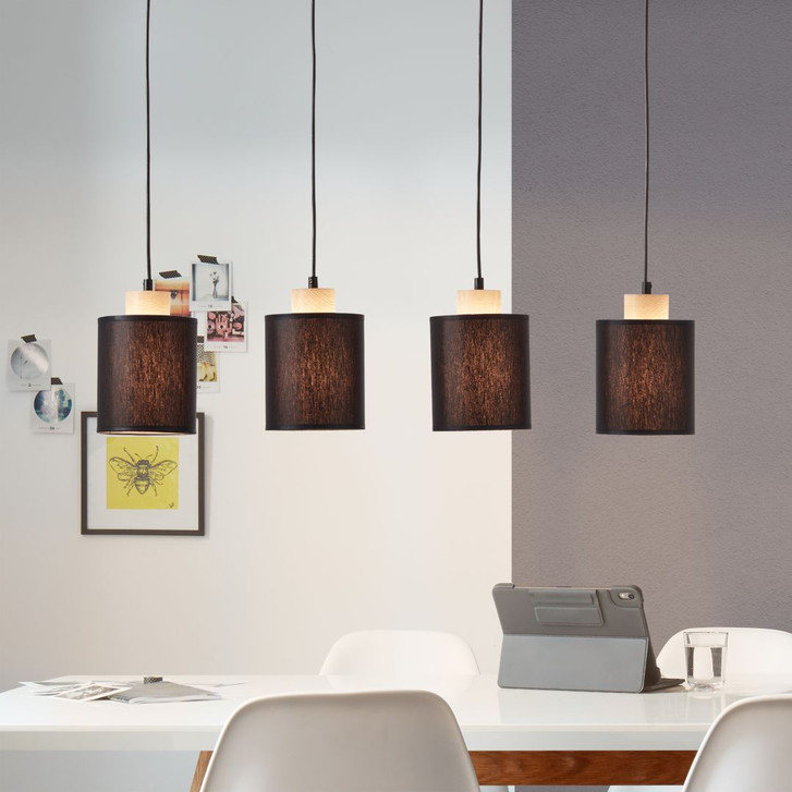 Pendelleuchte Thilo, braun, 111 x 80 cm, Textil Pendelleuchte - WA438953