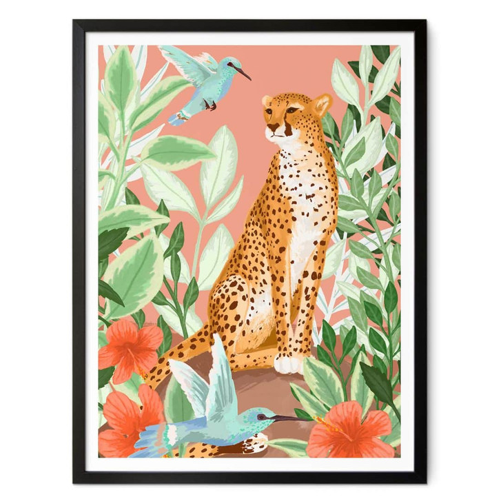 Poster Goed Blauw - Tropisch Pink - WA337388