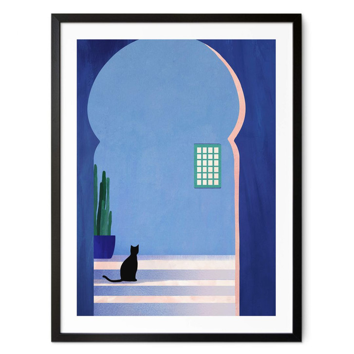 Poster Schwarze Katze im Torbogen - Rivers - WA408297