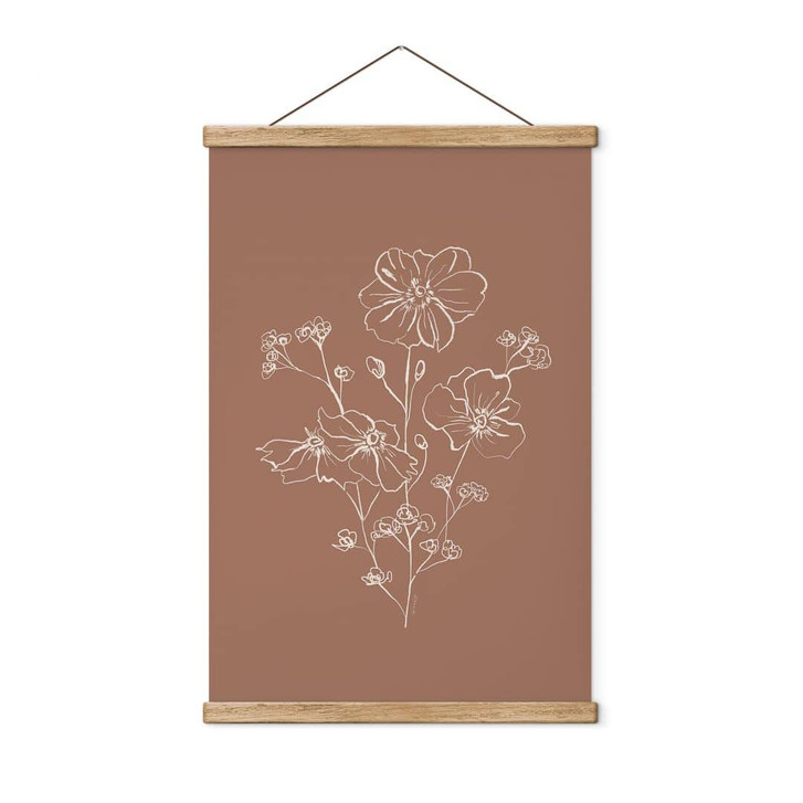 Stoffbild Wildrosenstrauss Mocha-Mousse - Anis Illustration - WA436538