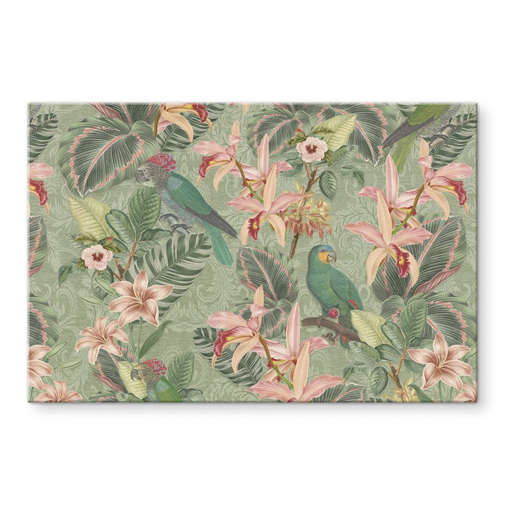 Acrylglasbild Dschungel mit Papageien Grün - Bloomery Decor - WA484693