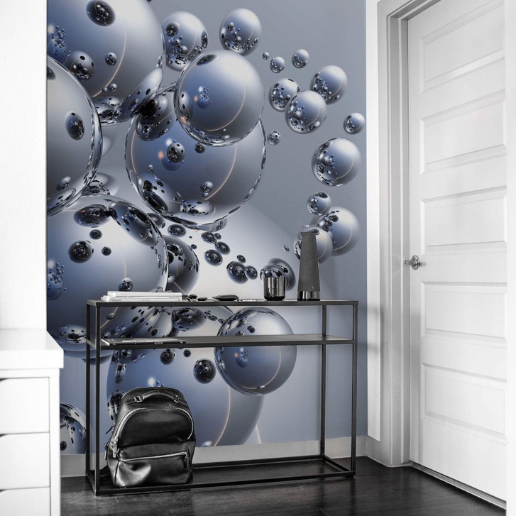 Fototapete - 3D Silber-Kugeln - WA290920