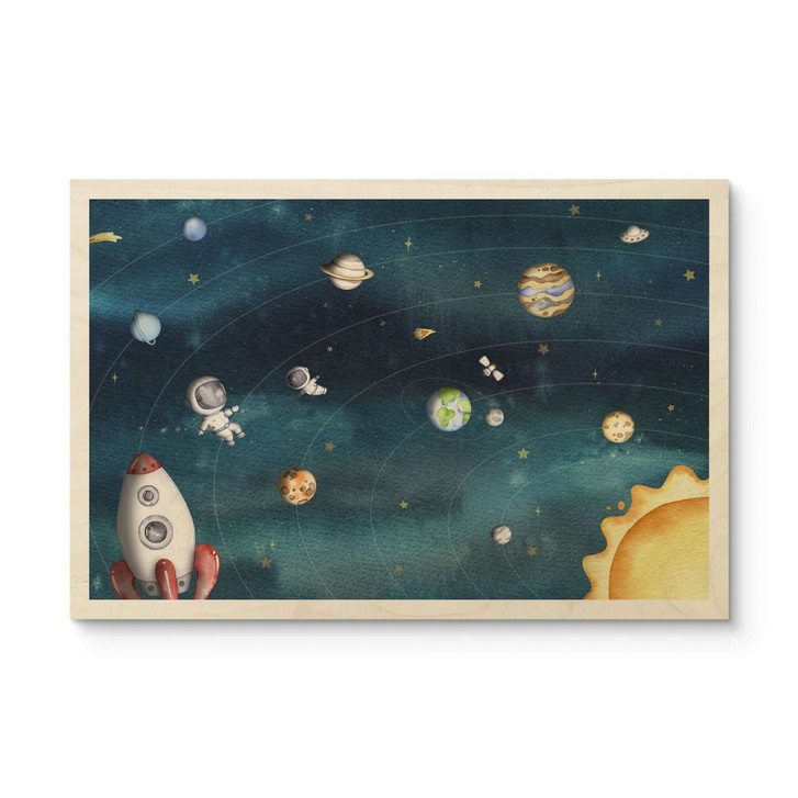 Holzbild Weltraum Abenteuer mit Astronauten - Oliver Robins - WA401779