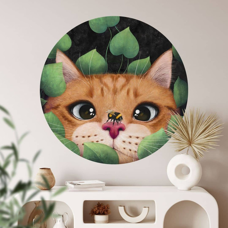 Kinderzimmer Wandtattoo Süsse Katze im Busch - Korenkova - Rund - WA436118