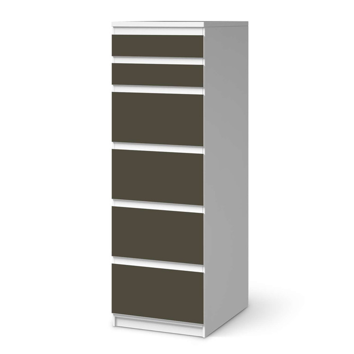 Klebefolie IKEA Malm Kommode 6 Schubladen (schmal) - Braungrau Dark - CR111609