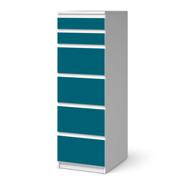 Klebefolie IKEA Malm Kommode 6 Schubladen (schmal) - Türkisgrün Dark - CR111710