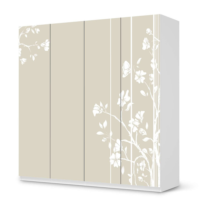 Klebefolie IKEA Pax Schrank 201cm Höhe - 4 Türen - Florals Plain 3 - CR110930