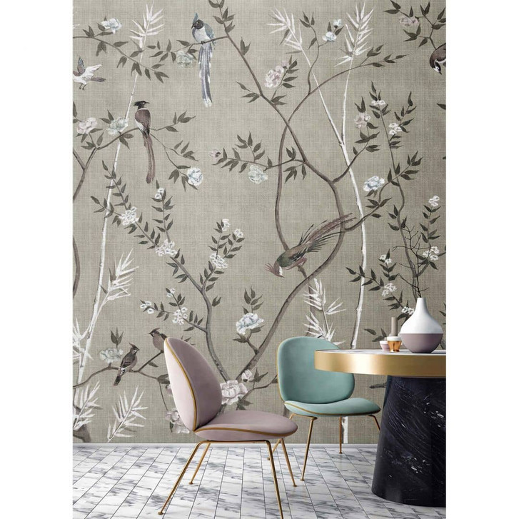 Livingwalls Fototapete Walls by Patel 3 Tea Room 2 braun, weiss, grau, grün - WA328059