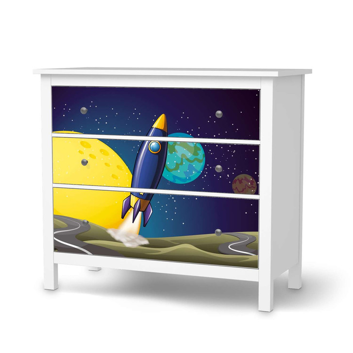Möbelfolie IKEA Hemnes Kommode 3 Schubladen - Space Rocket - CR114789