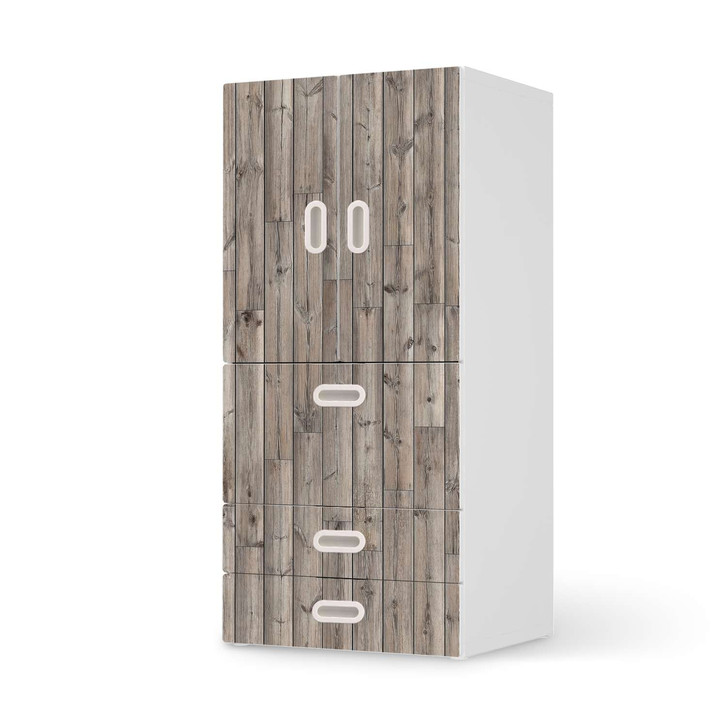 Möbelfolie IKEA Stuva / Fritids - 3 Schubladen und 2 kleinen Türen - Dark washed - CR117558