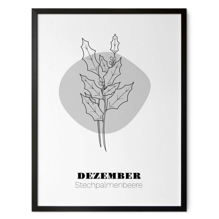 Personalisierbares Poster Monatsblume Dezember - WA486938