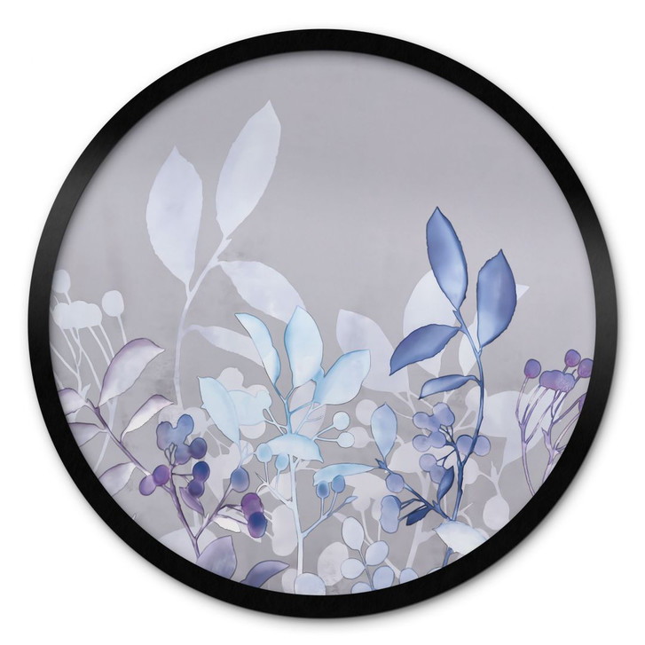 Poster Blaue Aquarell-Pflanzen - Haase - Rund - WA427377