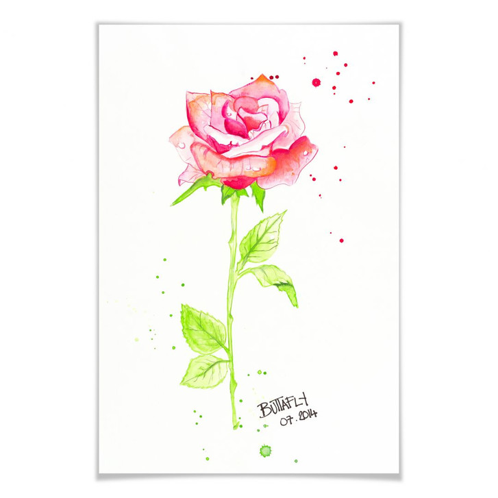 Poster Buttafly - Rose - WA158663