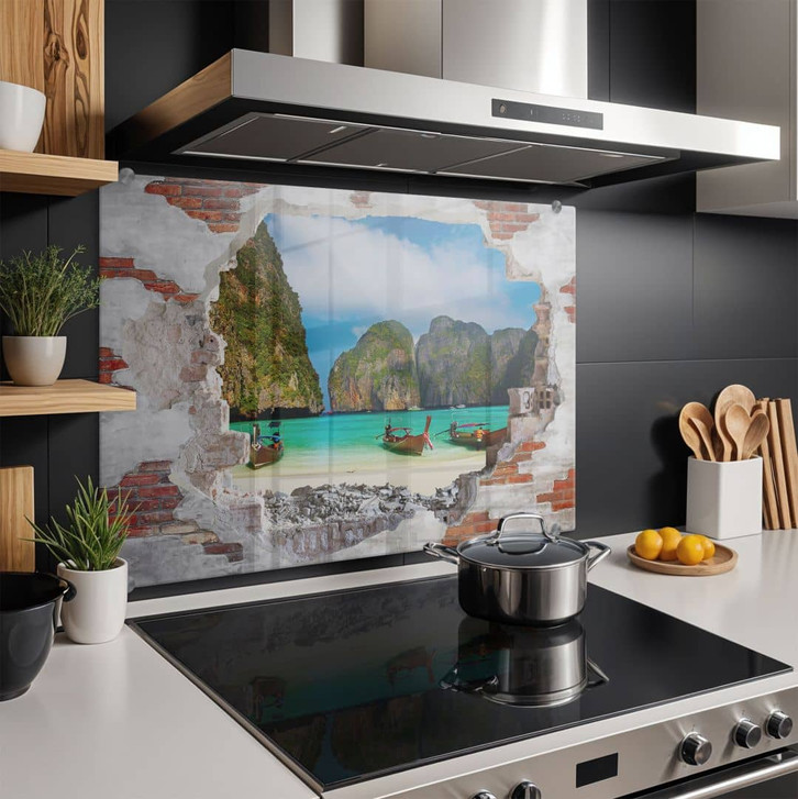 Spritzschutz 3D Optik - Südseebucht - WA177734