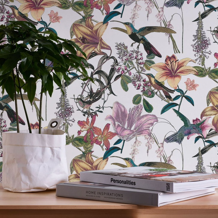 Architects Paper Vliestapete Jungle Chic Blumentapete Vogeltapete bunt, grün, gelb - WA314380