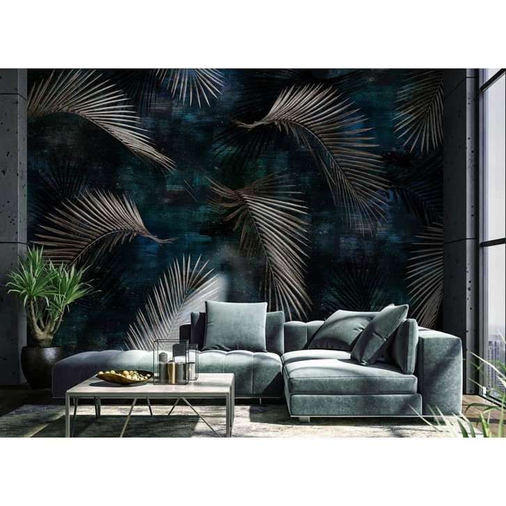 Guido Maria Kretschmer Fototapete Art Edition Glossy Palms silber - WA332416