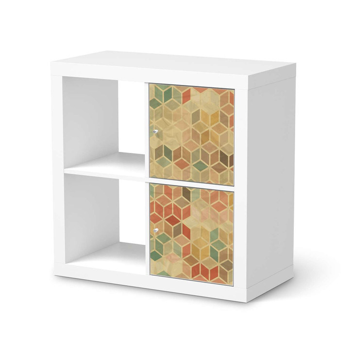 Klebefolie IKEA Expedit Regal 2 Türen (hoch) - 3D Retro - CR109329