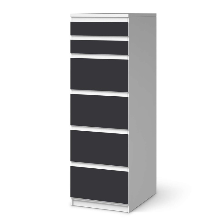 Klebefolie IKEA Malm Kommode 6 Schubladen (schmal) - Grau Dark - CR111641