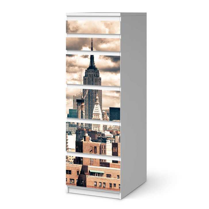 Klebefolie IKEA Malm Kommode 6 Schubladen (schmal) - Skyline NYC - CR111696