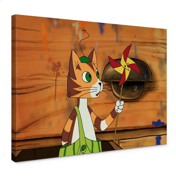 Leinwandbild Pettersson und Findus - Findus und sein Windrad - WA372680