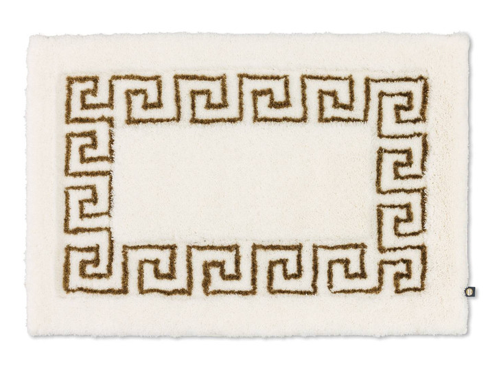 Mäander Badteppich Wunschmass in Natur/Goldlurex 936 - TS436380