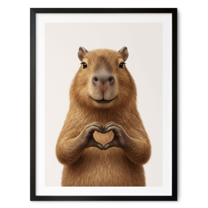 Poster Capybara mit Herzhand - WA499400
