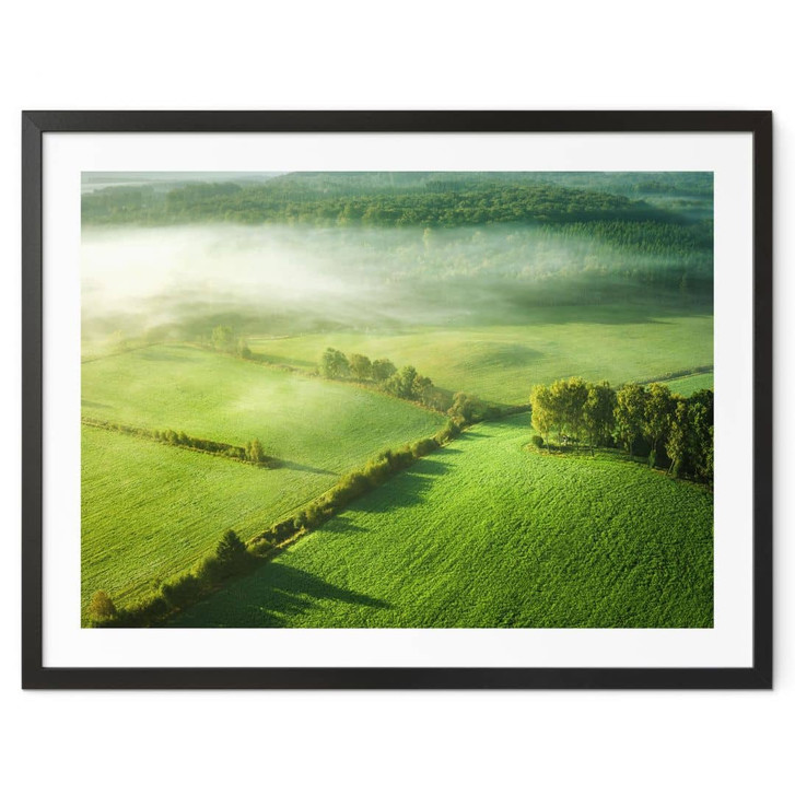 Poster Idyllische Felder im Nebel - Keller - WA433082