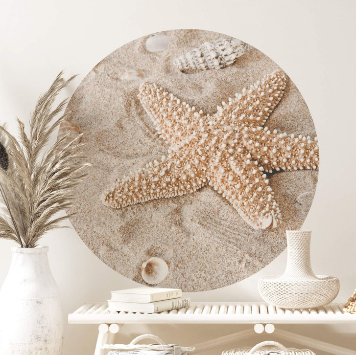 Wandtattoo Sternfisch im goldenen Strand - Rund - WA384055