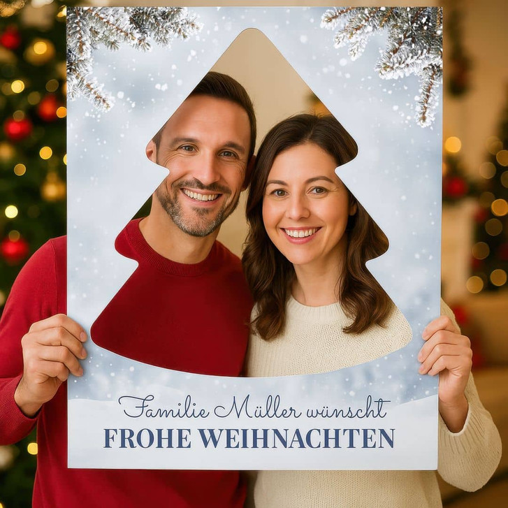 Fotorahmen Frohe Weihnachten mit Tannenbaum - personalisierbar - WA485000