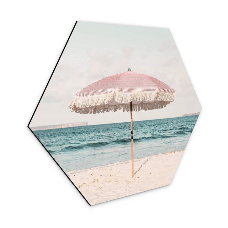 Hexagon - Alu-Dibond Sisi & Seb - Pinker Sonnenschirm - WA332630