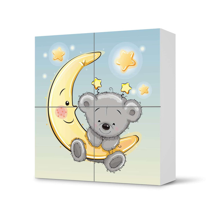 Klebefolie IKEA Besta Schrank 4 Türen - Teddy und Mond - CR110890