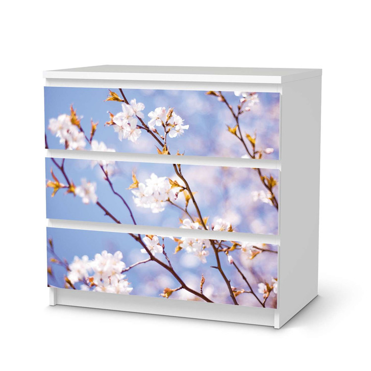Klebefolie IKEA Malm Kommode 3 Schubladen - Apple Blossoms - CR109729