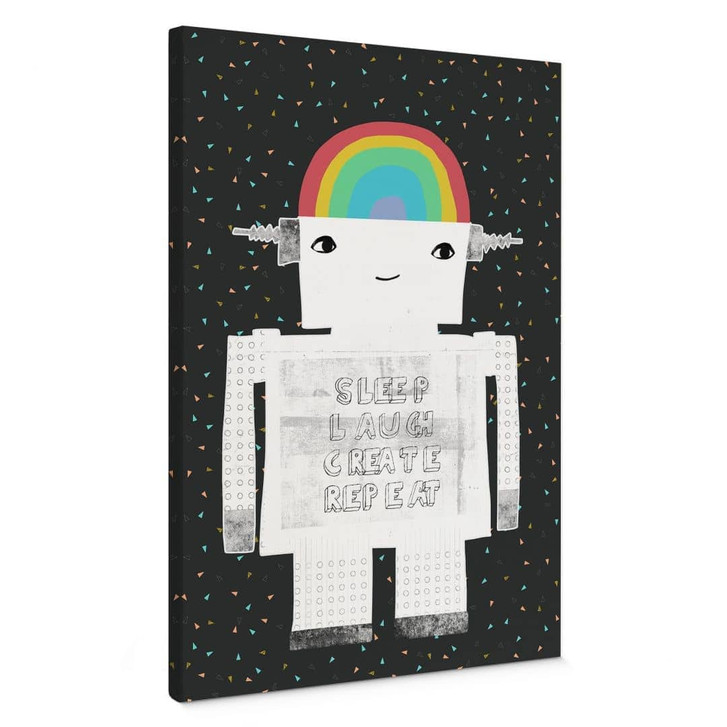 Leinwandbild Regenbogen-Roboter Sleep Laugh Create - Treechild - WA497046