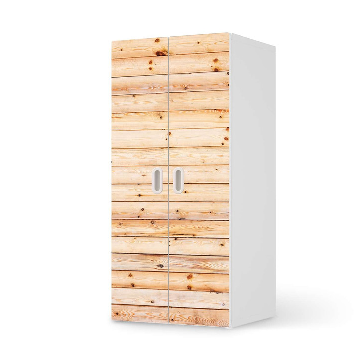 Möbelfolie IKEA Stuva / Fritids Schrank - 2 grosse Türen - Bright Planks - CR117805