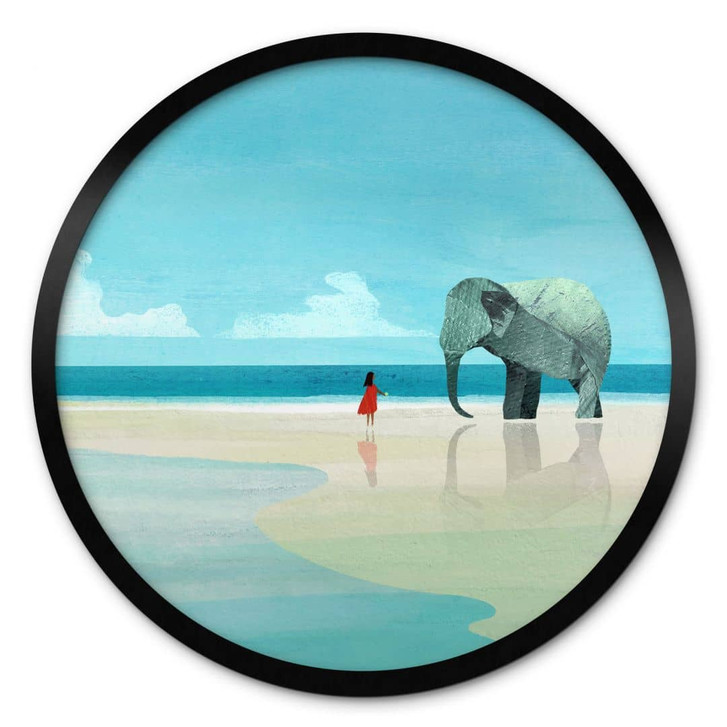 Poster Elephant Beach in Indien - Rivers - Rund - WA428087