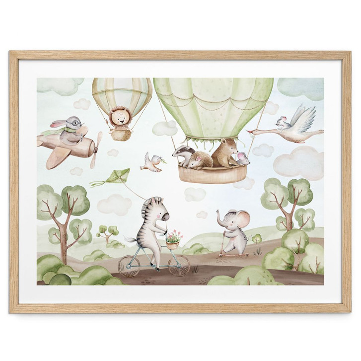 Poster für Kinder - Ballonfahrt der Tierfreunde - Kvilis - WA498864