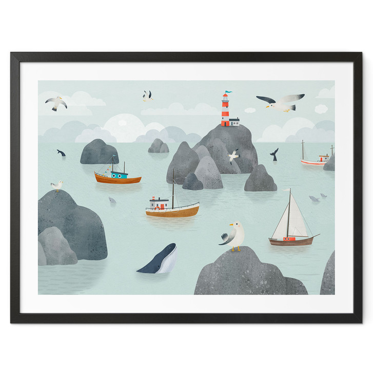 Poster Maritimes Küstenmotiv mit Leuchtturm - Oliver Robins - WA515950