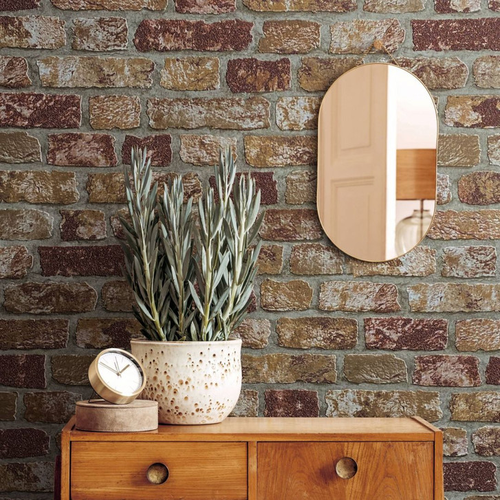 Steinoptiktapete, Vliestapete braun, beige - WA451079