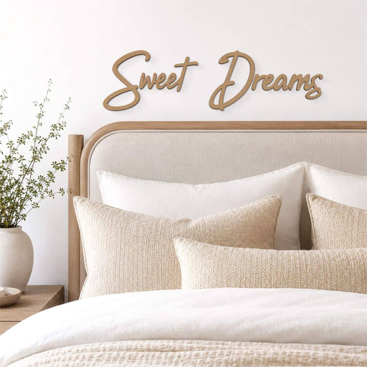 3D-Deko-Schriftzug Sweet Dreams – MDF-Holzdesign für moderne Wandgestaltung - WA405715