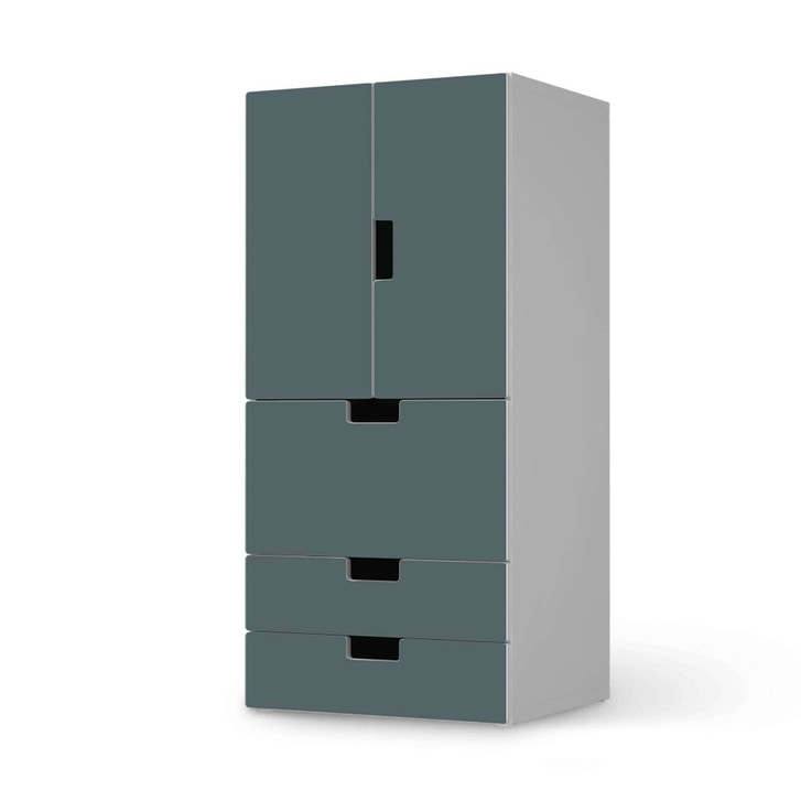 Möbelfolie IKEA Stuva / Malad - 3 Schubladen und 2 kleine Türen - Blaugrau Light - CR117167