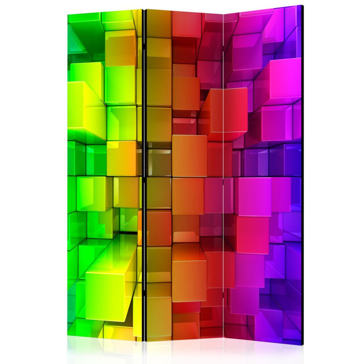Paravent, Raumteiler freistehend, Trennwand - Farbpuzzle - WA452900