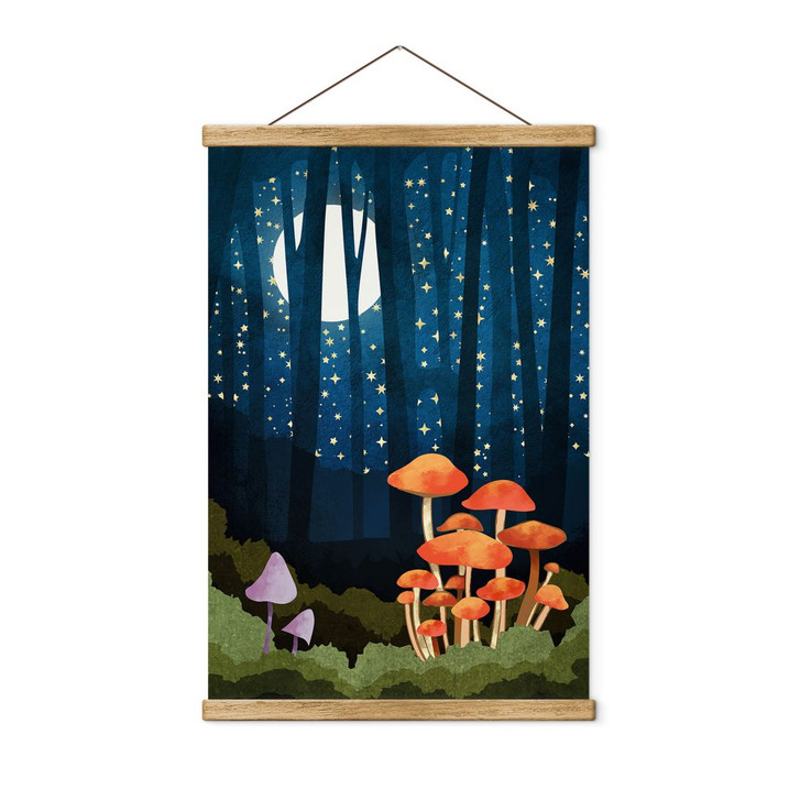 Stoffbild Wald und Sterne in der Nacht - SpaceFrog Designs - WA412030