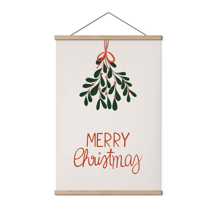 Stoffbild Weihnachten - Merry Christmas mit Mistelzweig - Lisboa - WA500128