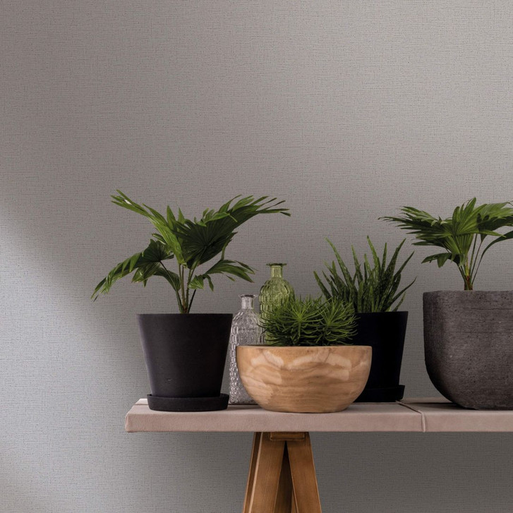 Vliestapete mit leichter Struktur grau Uni - WA446269