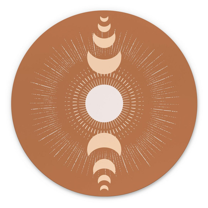 Wandbild Mondzyklen - Sonne und Mond im Einklang - KsanaKalpa - Alu-Dibond Rund - WA458348