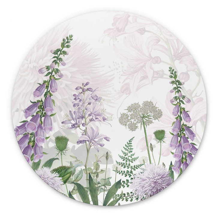 Wandbild Sir Edward - Lila Fingerhut - Alu-Dibond Rund - WA383203