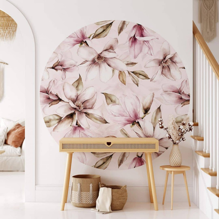 Fototapete UN Designs - Soft Magnolia - Rund - Selbstklebend/Vlies - WA320373