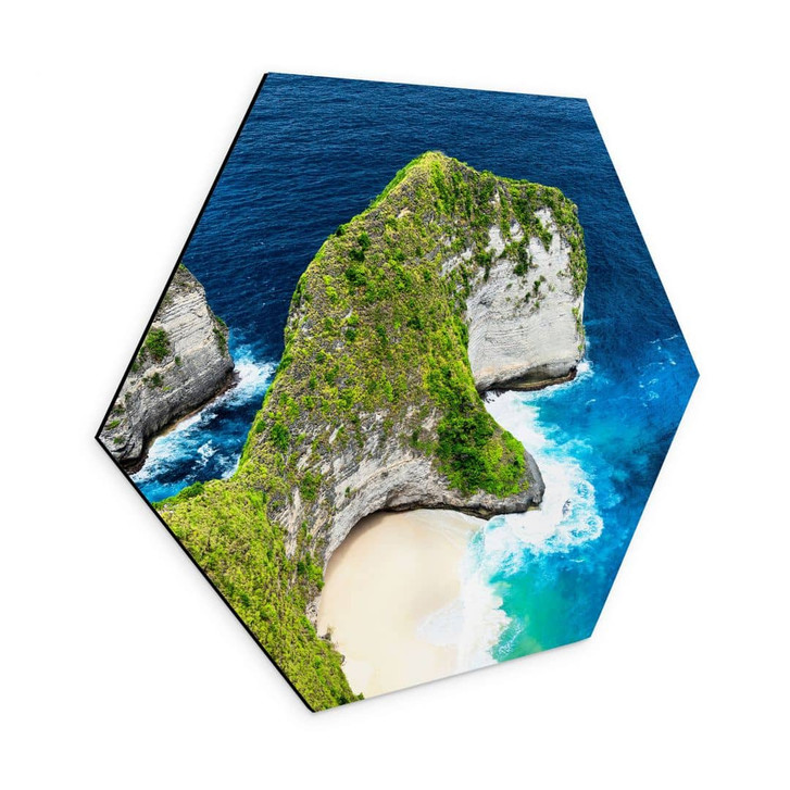 Hexagon Wandbild Felsenküste von Nusa Penida - Hugonnard - Alu-Dibond - WA464847
